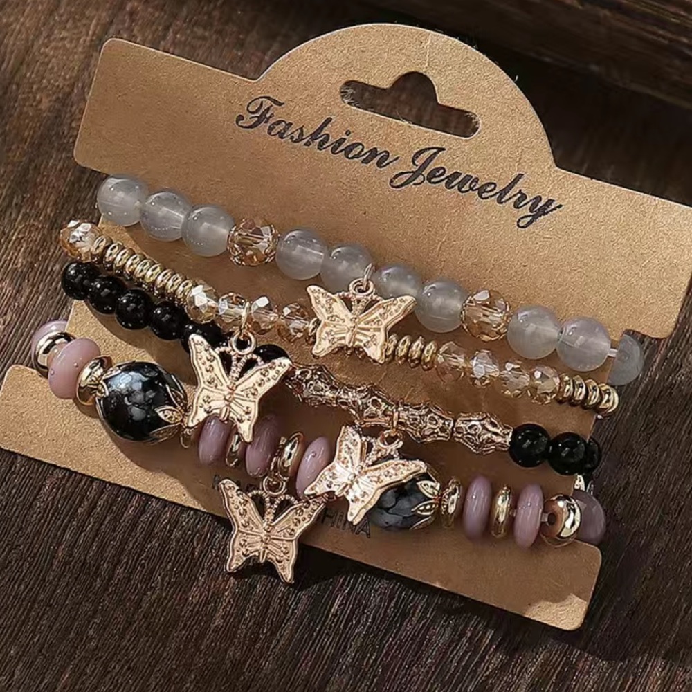 Butterfly stack High- Black, Gold , gray, purple tones - Picture 4 of 4